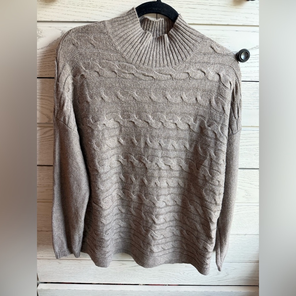J. Jill Tan Ribbed Knit Sweater